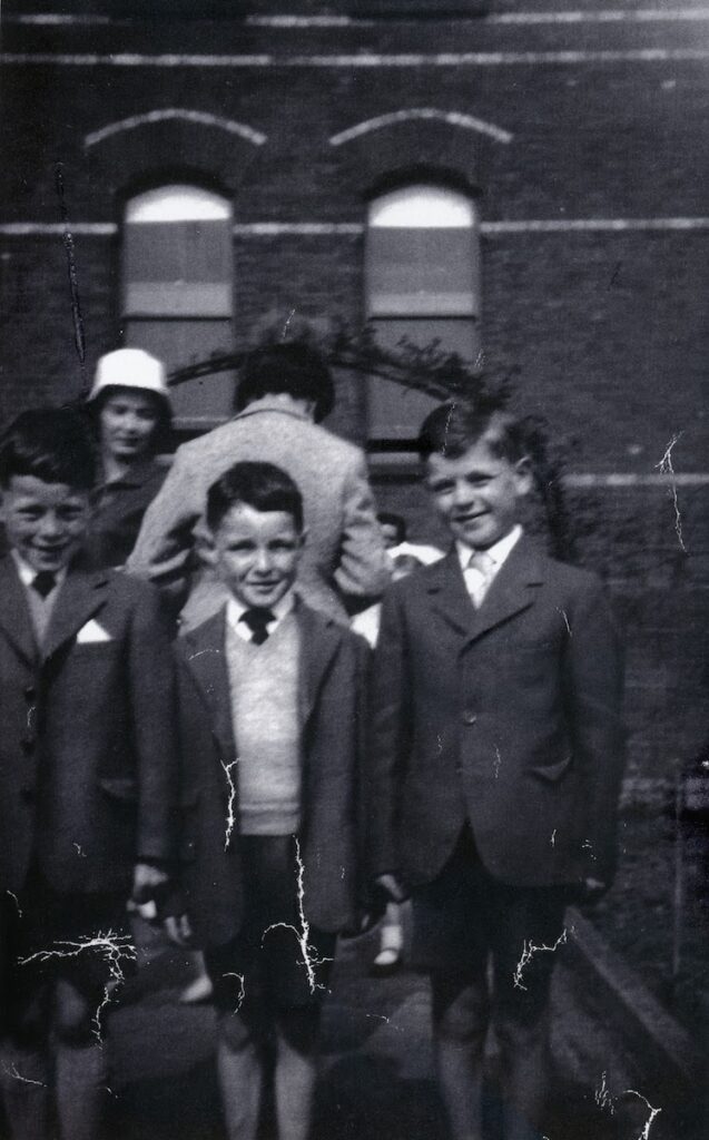 My father (centre) William Francis Atkinson (29 Sept 1951-27 May 2016) as a schoolboy, outside the St. Patrick Church Catholic School, Portadown