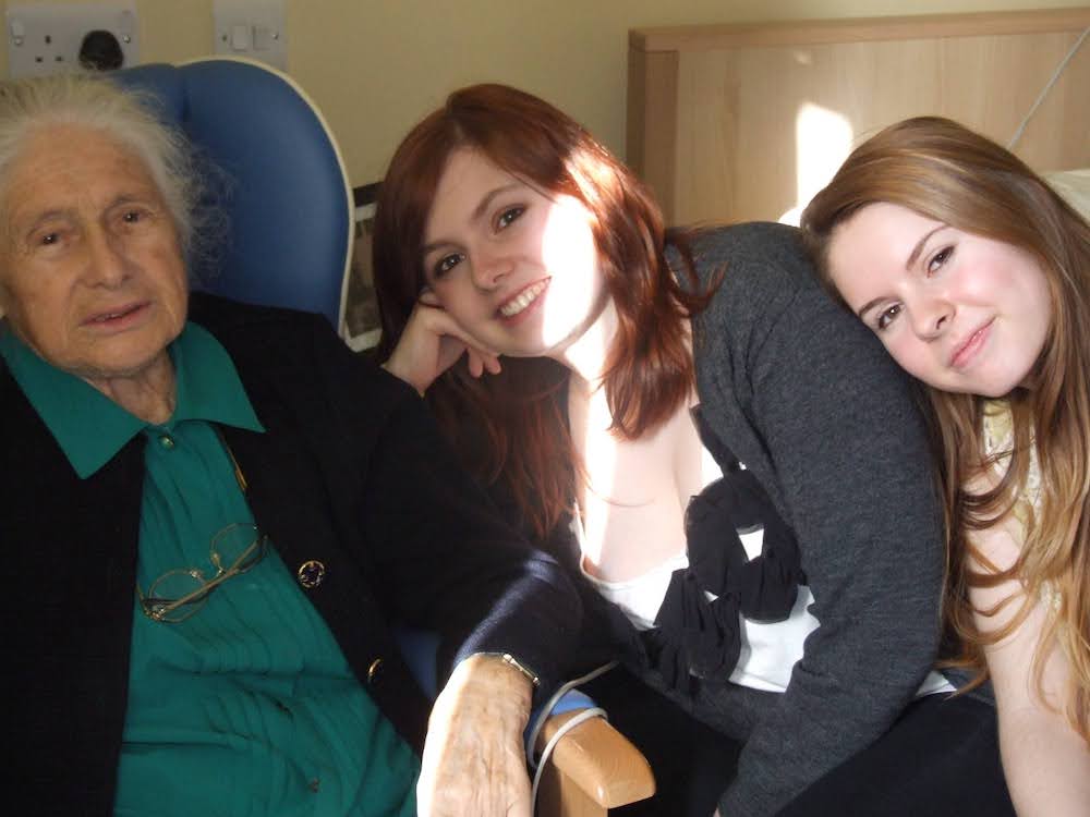 Breanna and Ciara with their Granny Kelly, in Dublin, in the summer of 2011.