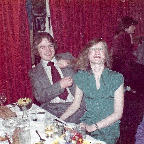 Always having fun. Revlon Dinner Dance, Dublin. December 1979