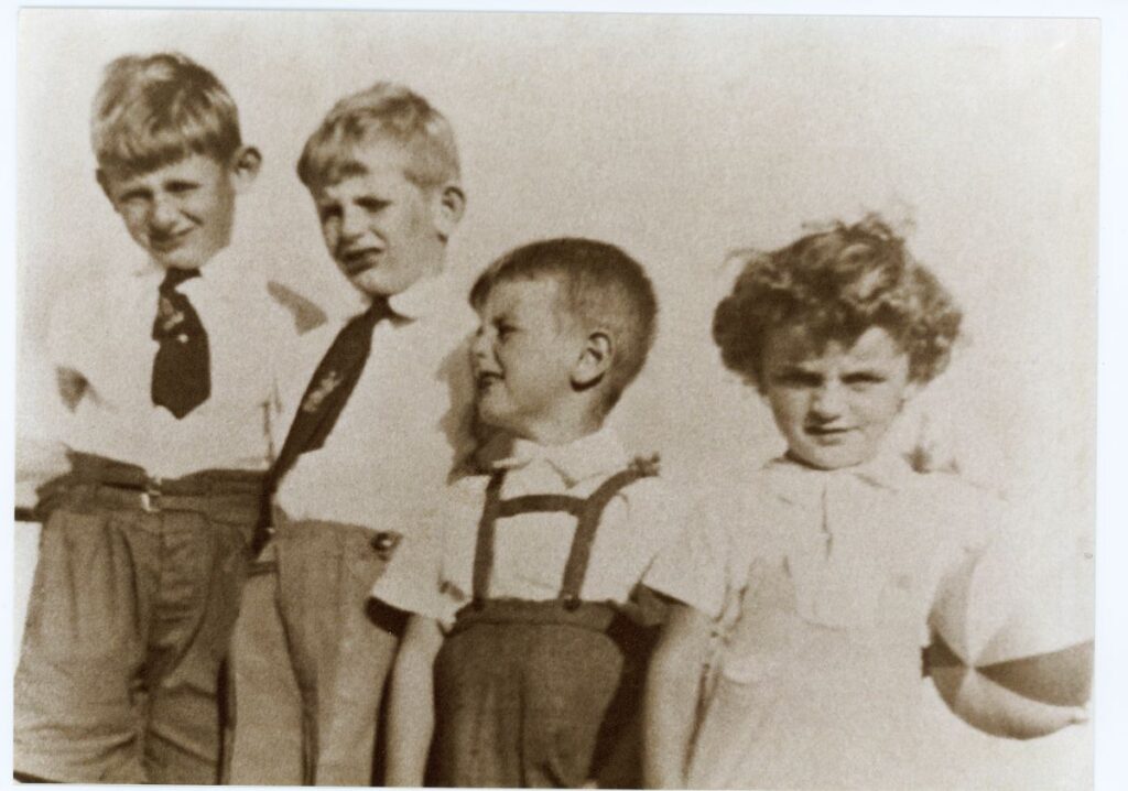 My Siblings, taken 1952. The four brothers, Aidan on the left was killed in a vehicle accident April 1953.