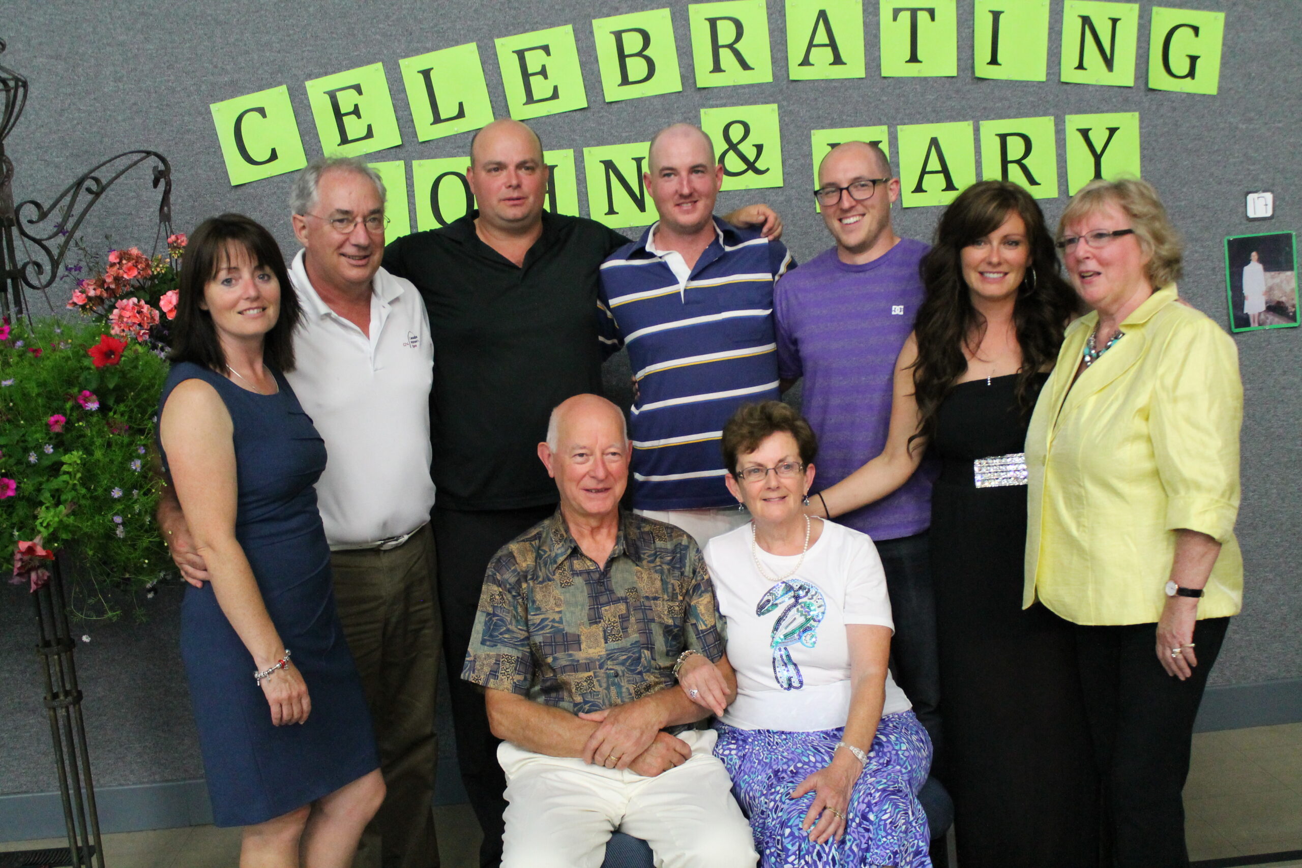 Celebrating John and Mary`s 70 birthday .Ruth . arys brother Gerard dillon our son Edward , nephews Brendan and Mark Dillon Daughter sheena sister-in-law Martina Dillon