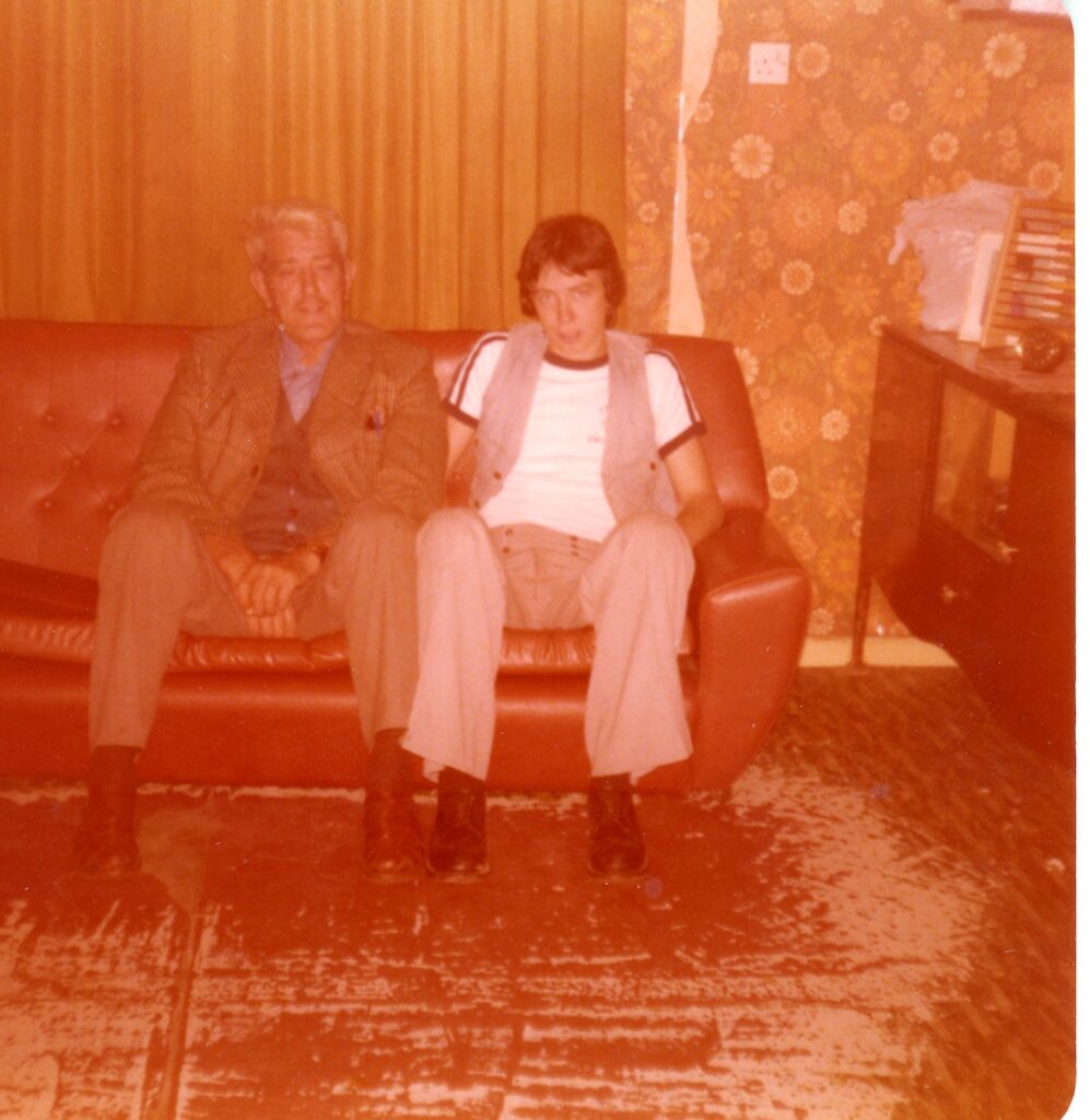 Michael visiting family in County Antrim with his father, 1979