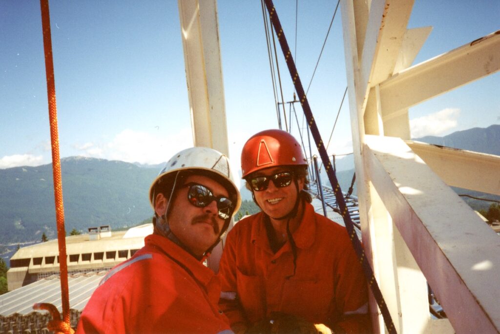 High Angle Tower Crane Training With Burnaby Fire Department. Ken Hill and Mike Hurley. April 1993