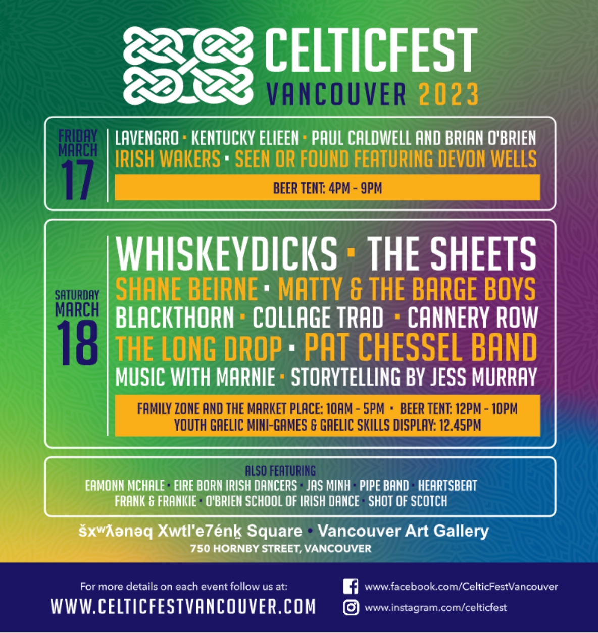 Celtic Fest Vancouver 2023: March 11-18