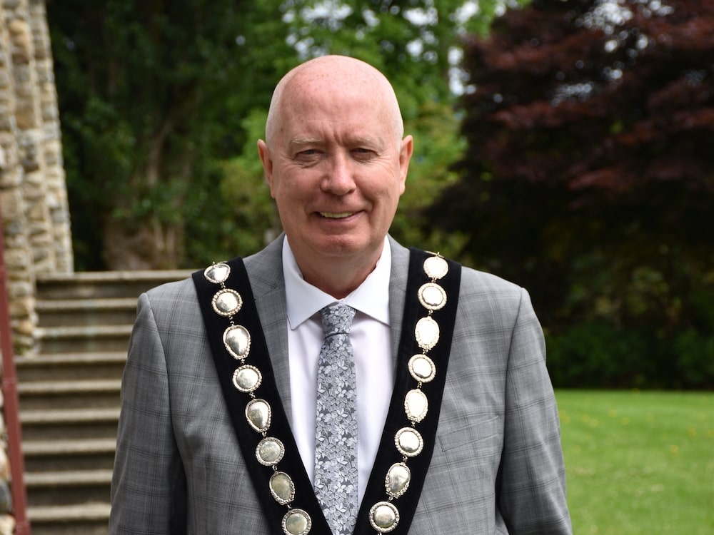 Elected as Mayor. Mike Hurley In Chains of Office. November 2018