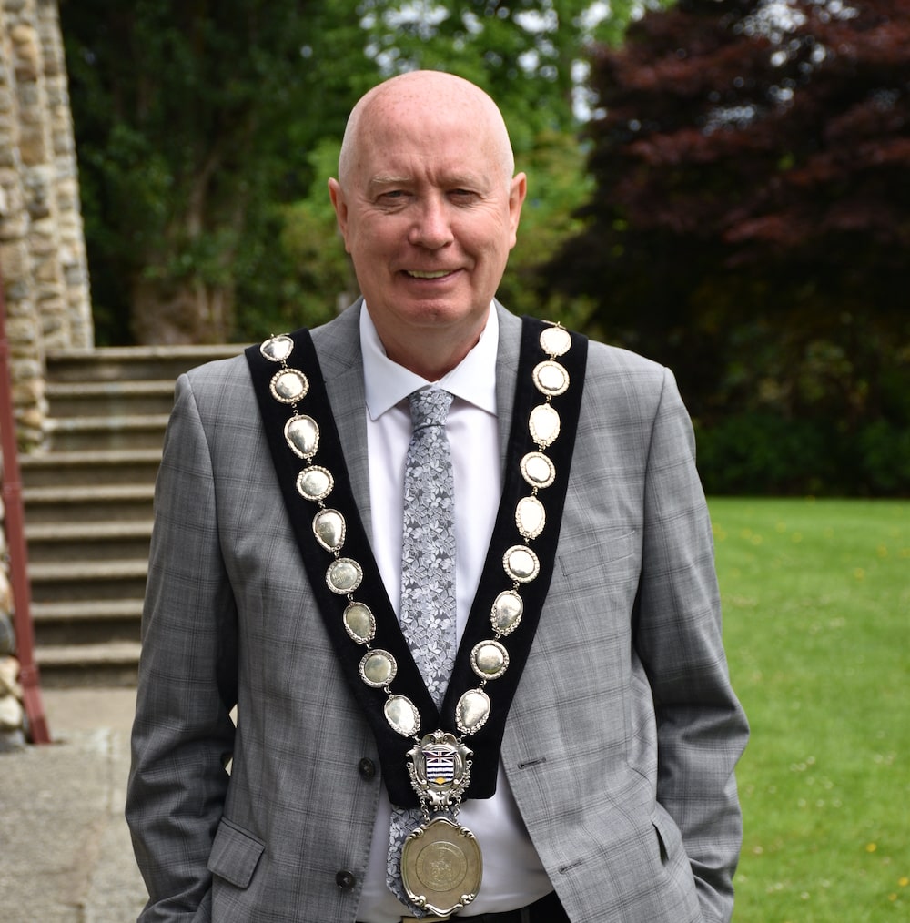 Elected as Mayor. Mike Hurley In Chains of Office. November 2018