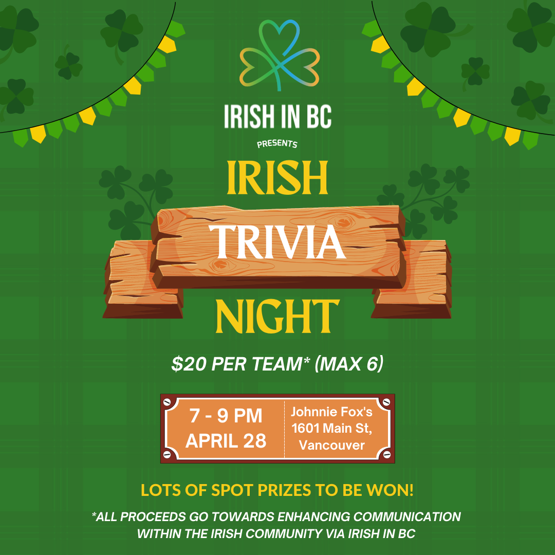 Irish in BC's Irish Trivia Night at Johnnie Fox's!
