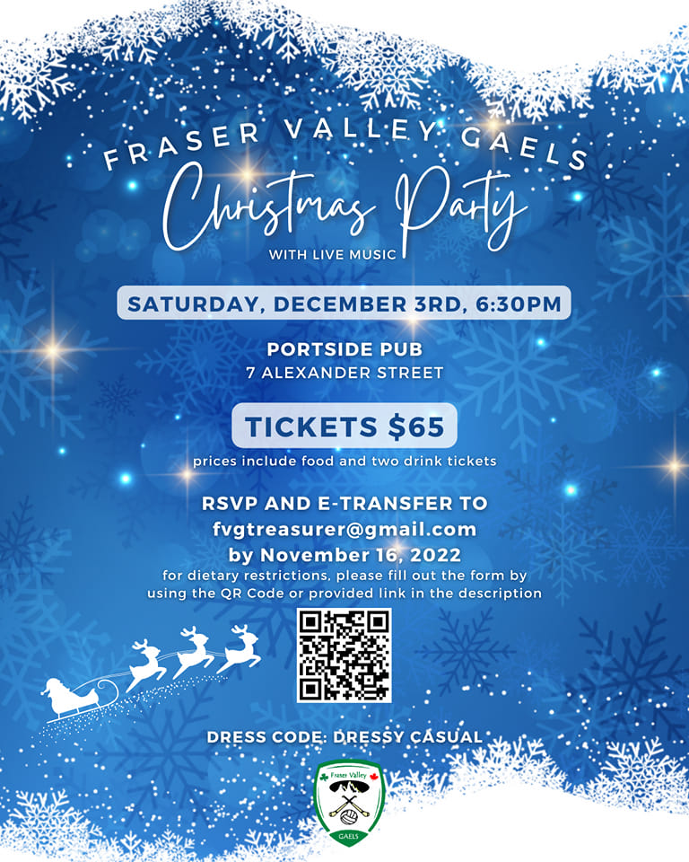 Fraser Valley Gaels End of Year Social - DEC 3