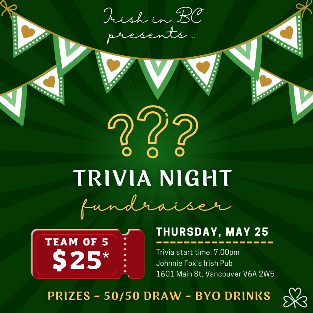 Irish in BC Trivia Night Fundraiser