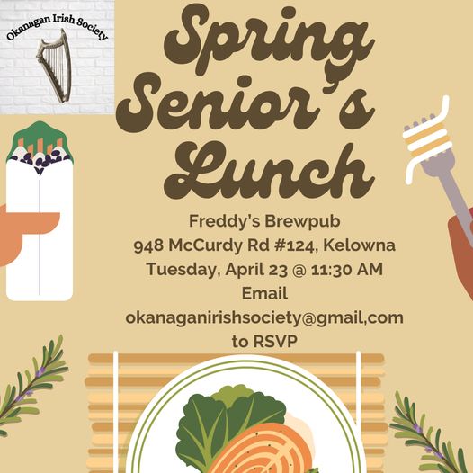 Okanagan Irish Society - Spring Seniors' Lunch